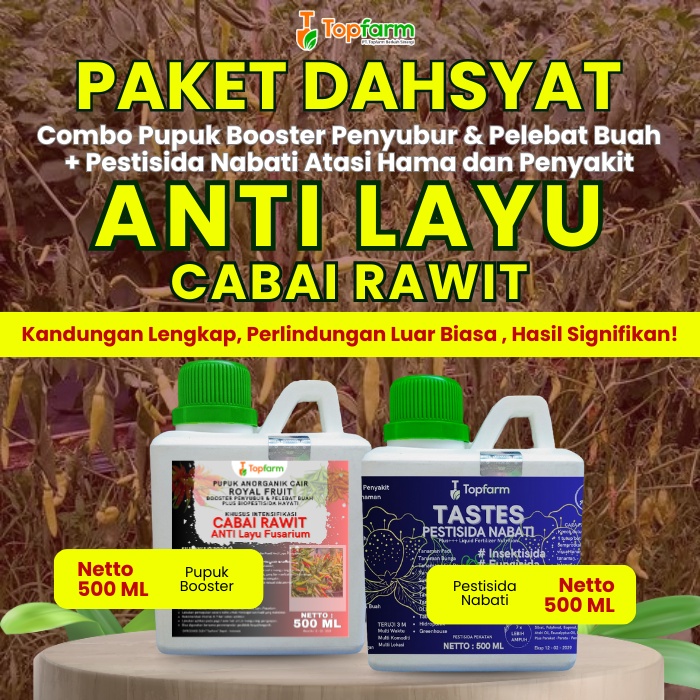 Promo Pupuk Pestisida Topfarm / Obat Layu Pusarium Cabe Rawit / Obat Layu Fusarium Cabe Rawit / Obat