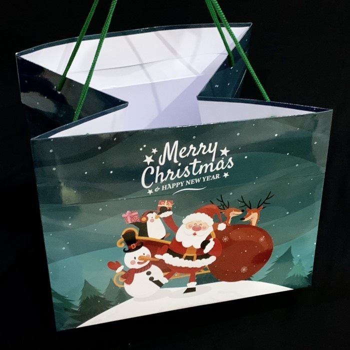 

Flashshow Paper Bag Natal Uk 27x27x20cm Motif Santa