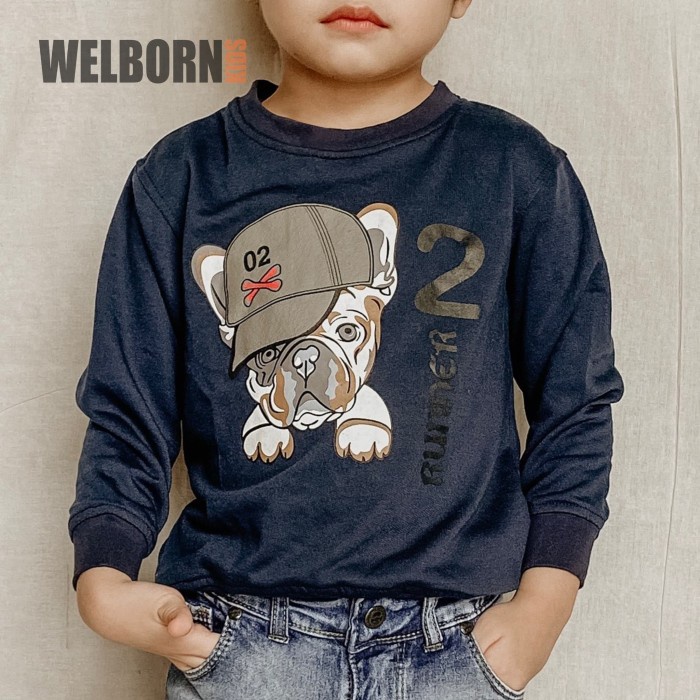 Welborn Kids Sweater Bulldog Navy Anak Laki