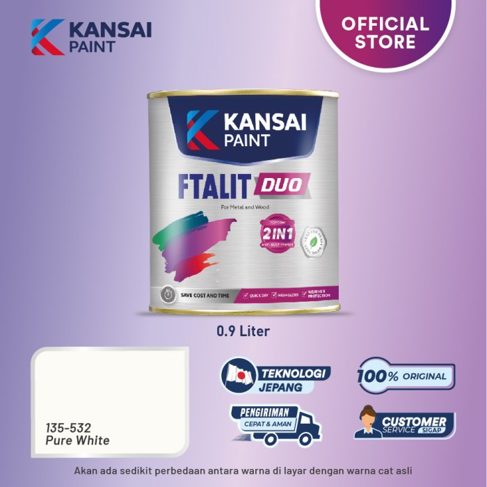 KANSAI FTALIT DUO - Cat Besi 2-in-1: Anti Karat dan Cat Akhir