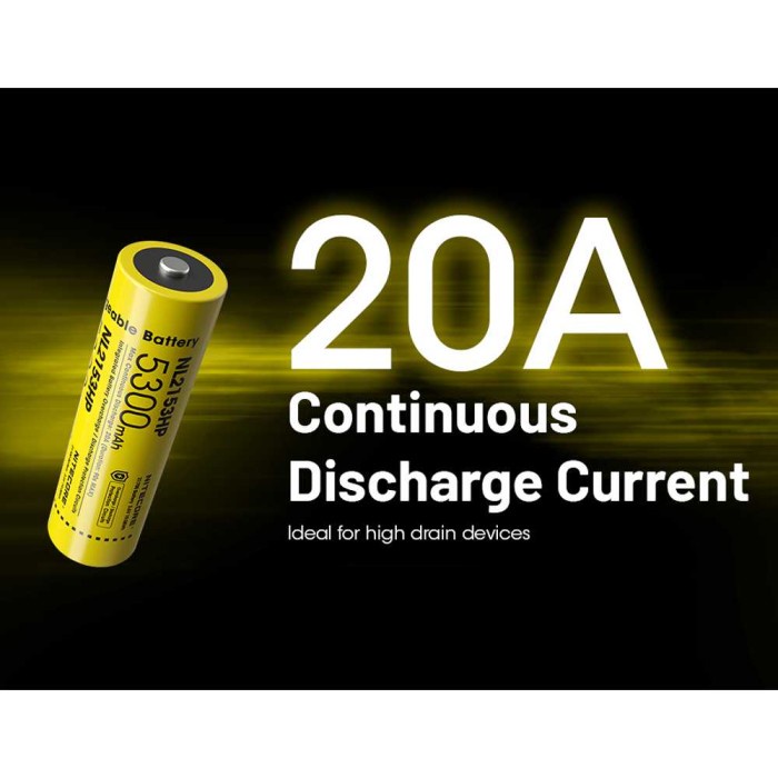 BATERAI MAINAN ANAK SENTER NITECORE BATERAI RECHARGEABLE 21700 LI-ION 3.6V 1 PCS KODE 1361