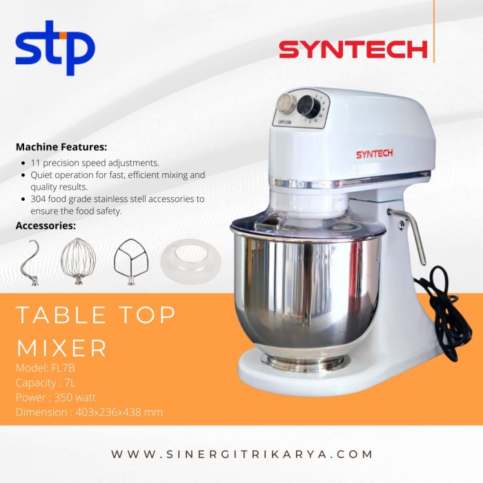 Planetary Mixer Roti Syntech Fl7B / Mixer Kapasitas 7 Liter Fl 7B