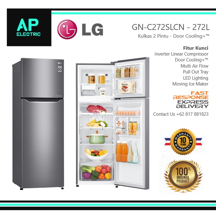 Bisa Spk Kulkas Gn-C272Slcn 2 Pintu Lg Smart Inverter Gnc272Slcn