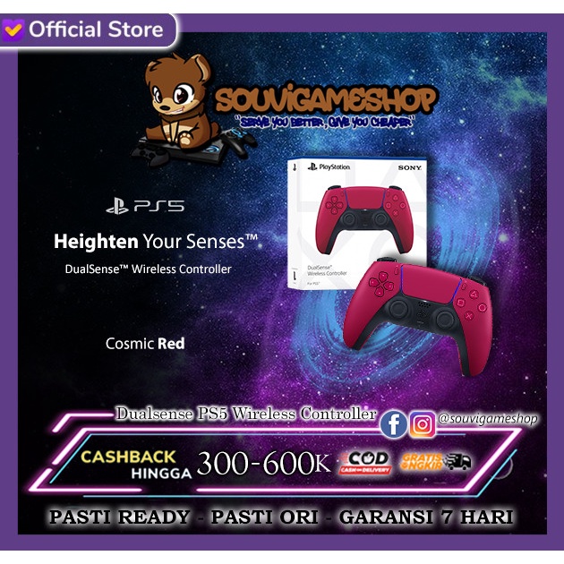Ps5 Dual Sense Controller / Ps5 Dualsense / Stik Ps5 Cosmic Red