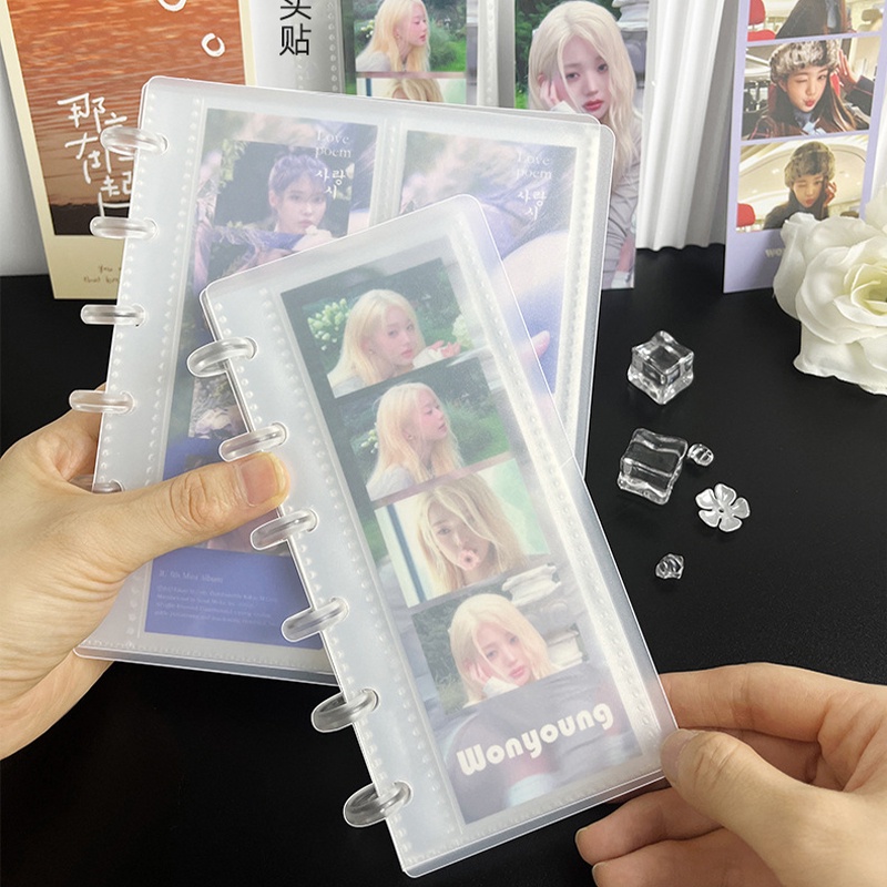 

Kpop Photo Card Binder 1/2 Grids Ins Idol Card Collect Book Photo Album Transparent Photocard Holder