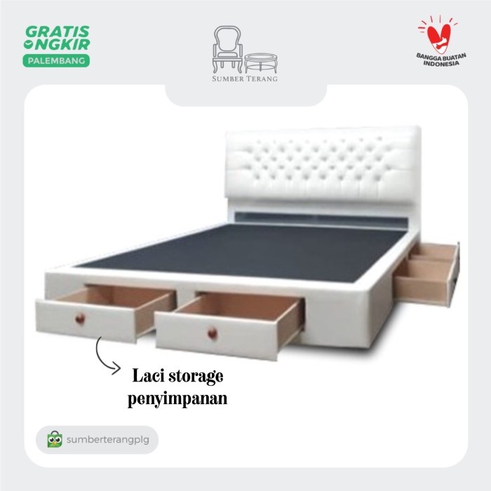 Ready Termin Set Divan Sandaran Laci nimalis Rangka Tempat Tidur Divan + Laci