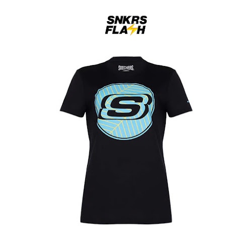 SKECHERS Tshirt Logo Black Baju Lengan Pendek Wanita