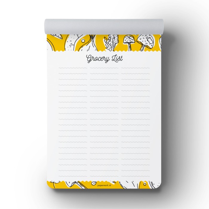 

Grocery List Receta Notepad