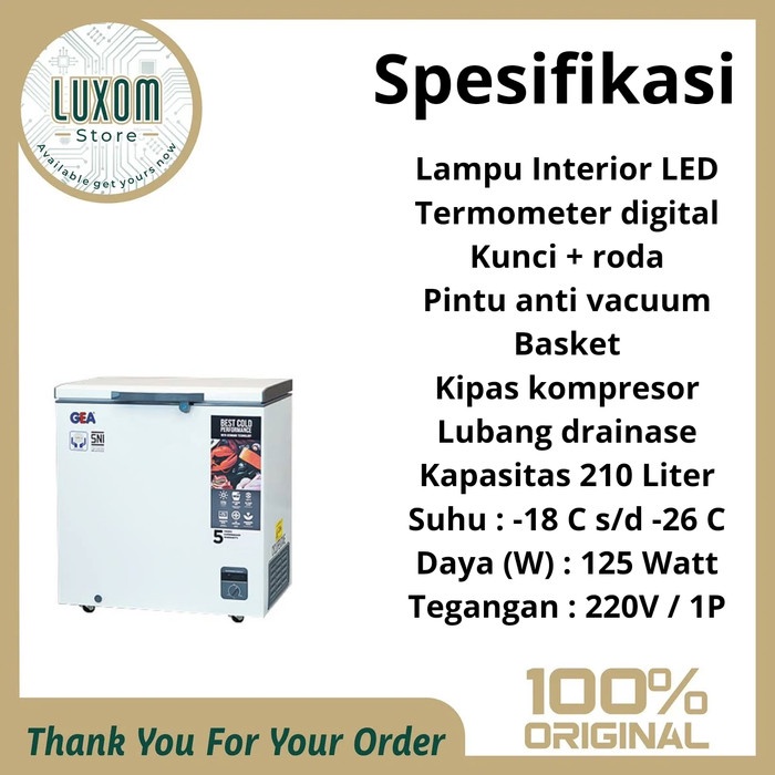 FREEZER BOX GEA AB-208/FREEZER BOX/GEA/FREEZER BOX RUMAHAN