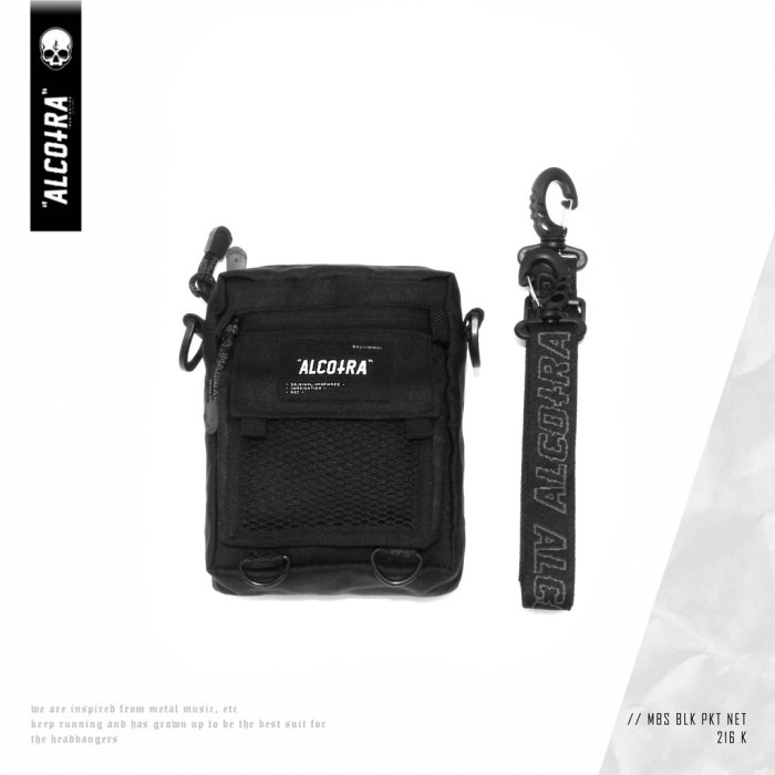 Mbs Blk Poket Net // Tas Slingbag Kecil Alcotra // Tas Bahu Alcotra Ne