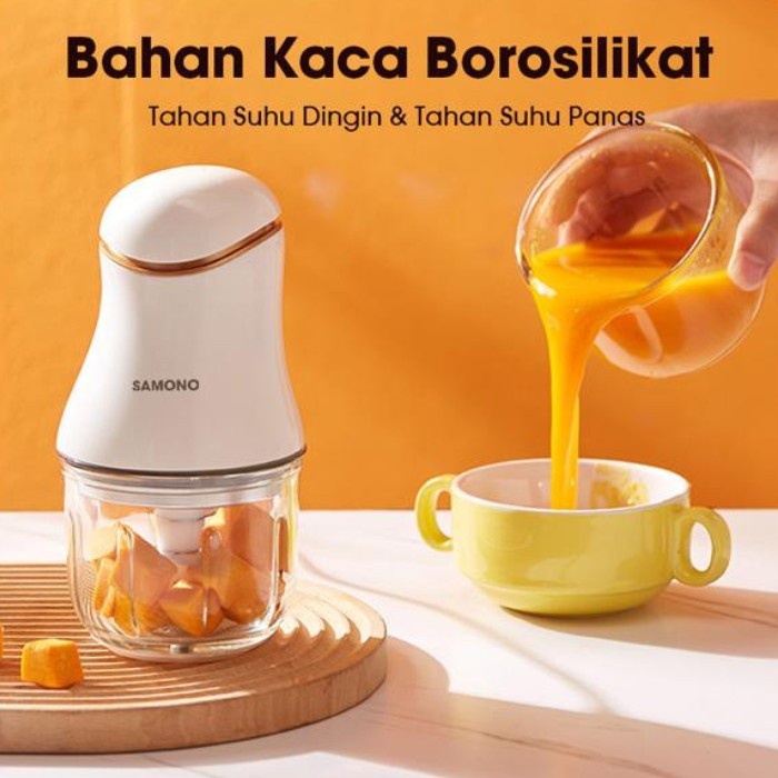 Food Chopper Kaca Mini Elektrik Mpasi Bayi Samono Blender Serbaguna Ne