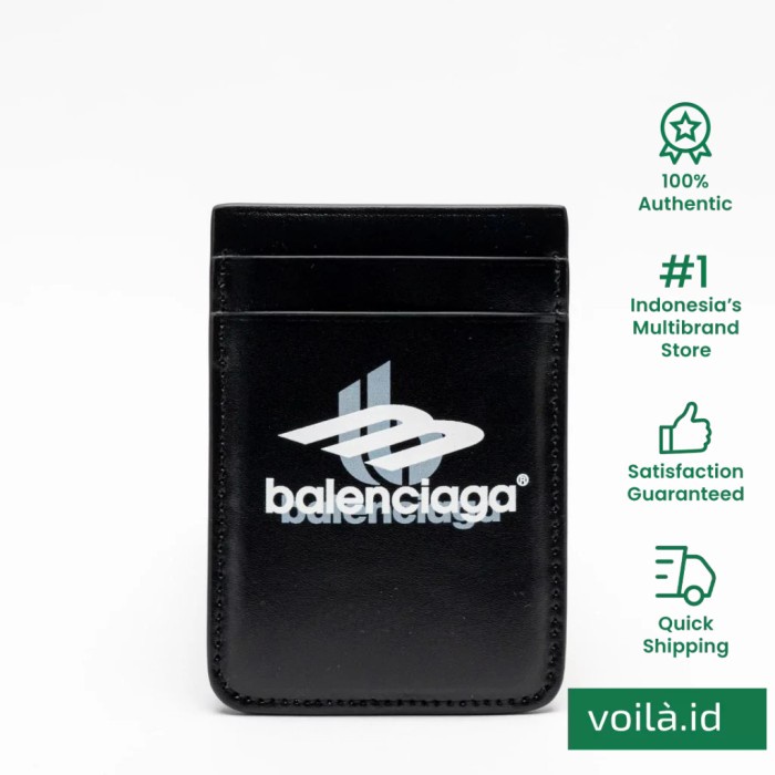 

Balenciaga Shadow Logo Print Cash Magnet Card Holder Black White Kode 732
