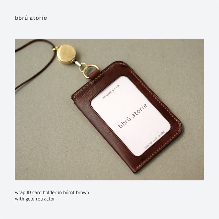 

bbru atorie leather wrap id card holder lanyard kulit asli nabati Kode 855