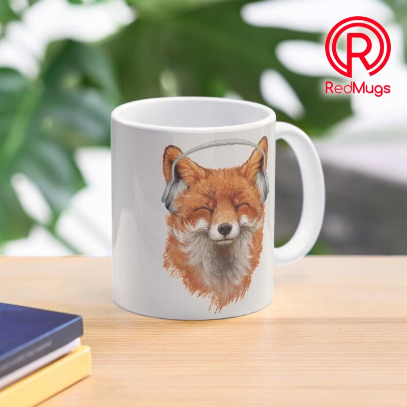 Mug Kopi Smiling Musical Fox Classic Mug