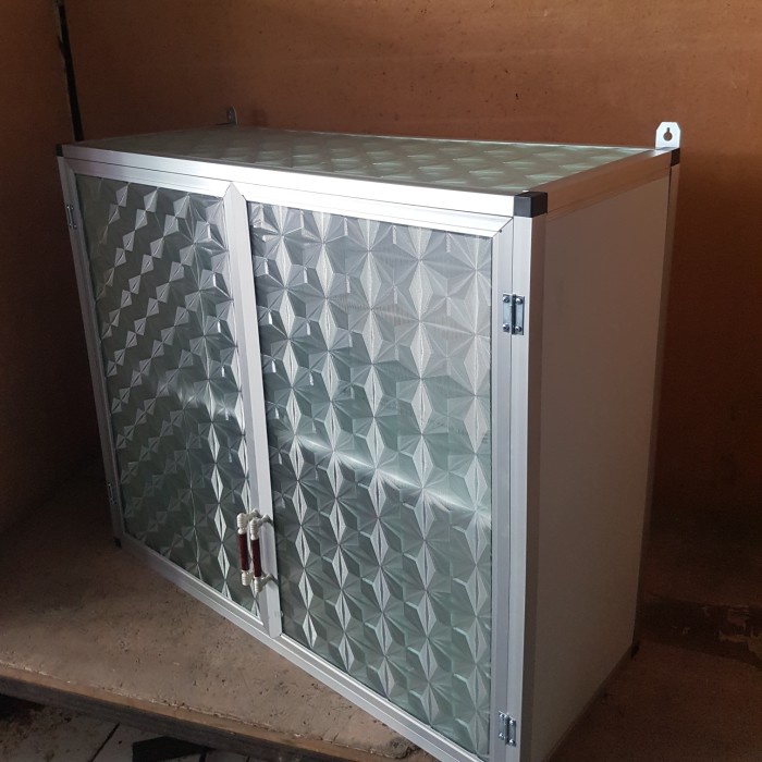 Rak Gantung Lemari Dapur Kitchen Set Atas Aluminium Kaca 2 Pintu