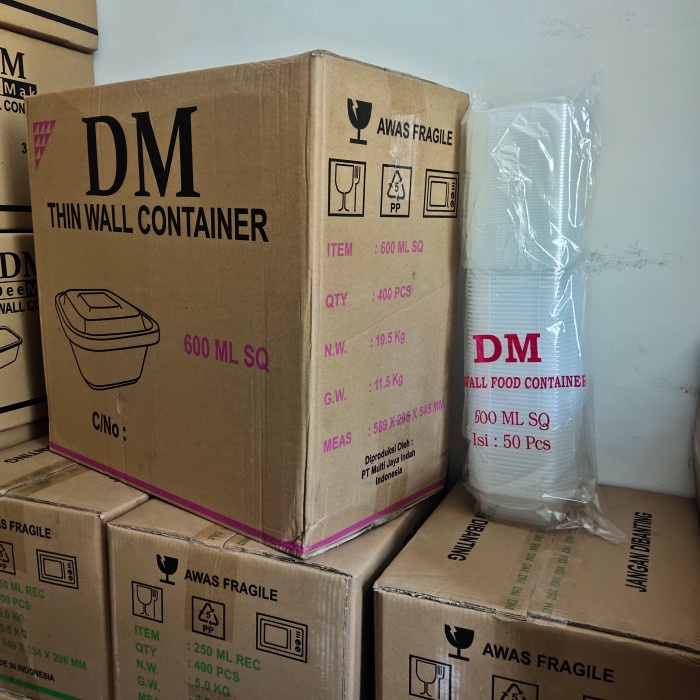 THINWALL DM SQUARE 600 ML SQ - PERSEGI TINGGI 600ML SQ - 400 SET