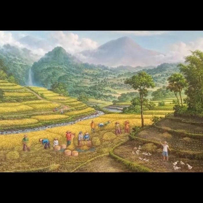 Lukisan Panen Raya Padi Kuno Bersertifikat