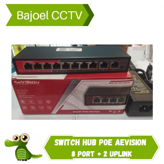 NEW SWITCH HUB POE AEVISION 8 PORT + 2 UPLINK