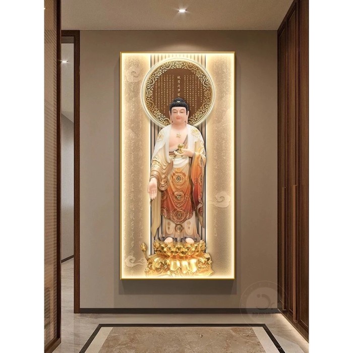 Lukisan Hiasan Dinding Porcelain Diamond 5D Crystal Buddha / Dewi Kwan Im