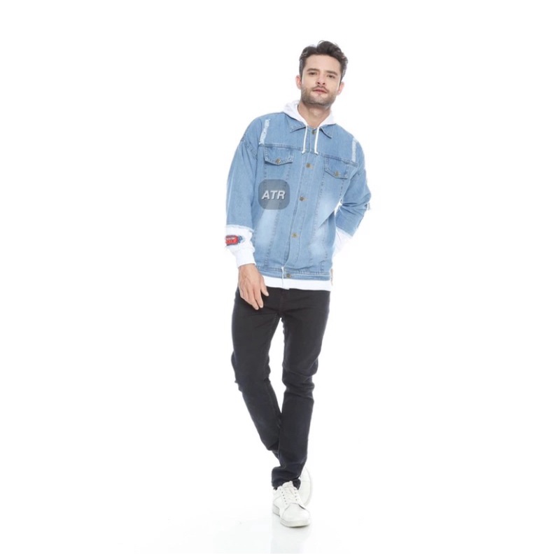 BESTPROMO JAKET JEANS MODEL KOREAN STLYE DENIM MIX LOTTO / JAKET OVERSIZE DENIM PRIA