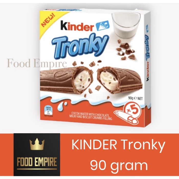 

KINDER TRONKY 90 gr Cocoa Wafer with Chocolate Milky & Biscuit Crumbs Filling