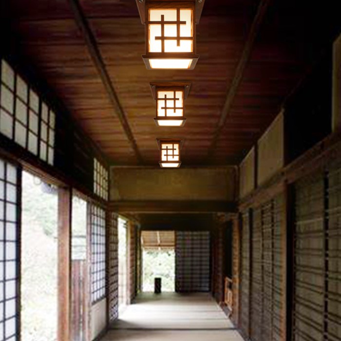 kap Lampu Hias Plafon Model Jepang Material kayu