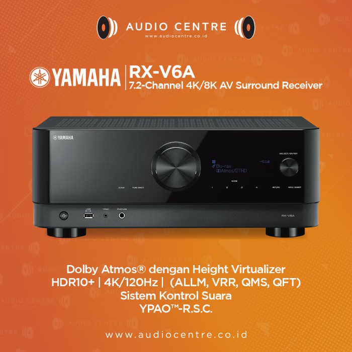 Yamaha Rx-V6A Rxv6A Rxv 6A 7.2 Av Receiver With 8K Hdmi Dolby Atmos Best Quality