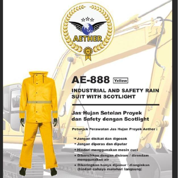 AETHER Jas Hujan Proyek Industrial Tebal Kuat/Jas Hujan Proyek Sablon