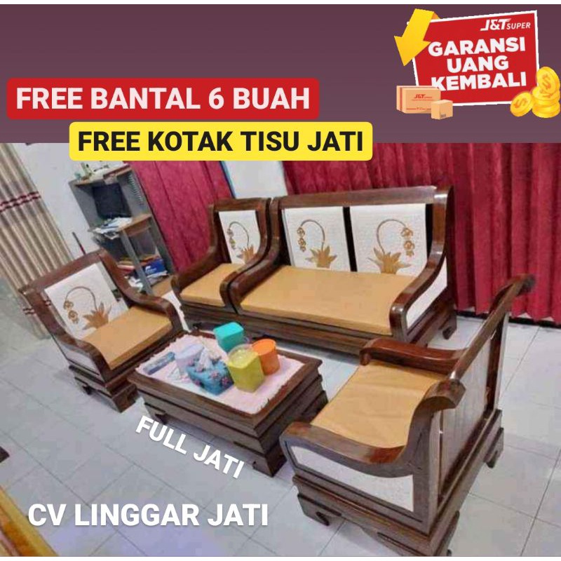 Mentah - Kursi Ruang Tamu Kayu Jati Jepara Promo Kembang jati