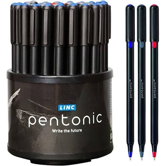 

Pentonic Pulpen Sekolah Kantor Hitam Biru Merah Pen Alat Tulis