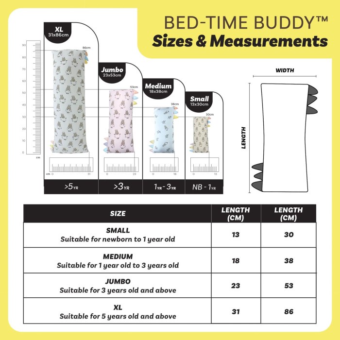 Baabaasheepz Bedtime Buddy Pillow Case Medium Size Sarung Bedtime Buddy Classic Grey Cute Sweet