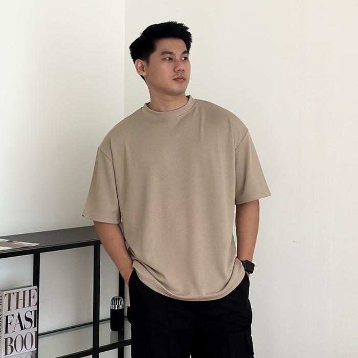 Cozyclub Waffle Oversized Coolbreeze Tshirt Waffle Knit Premium Kaos Polos Pria Basic Lengan Pendek