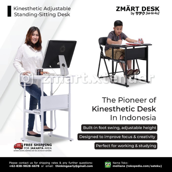 

TERLARIS! ZMART DESK (Adjustable Kinesthetic Sit-Stand Desk) - 607x464 mm