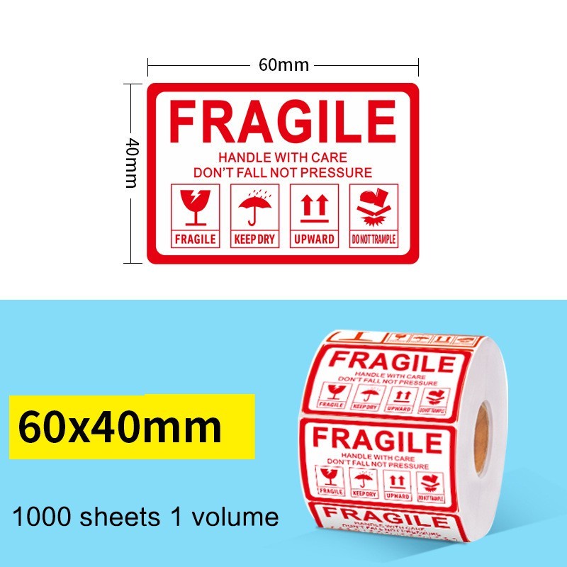 

1000 Pc Fragile Tier Tier Fragile Label Tier Fragile Tier Fragile 60 40 Mm