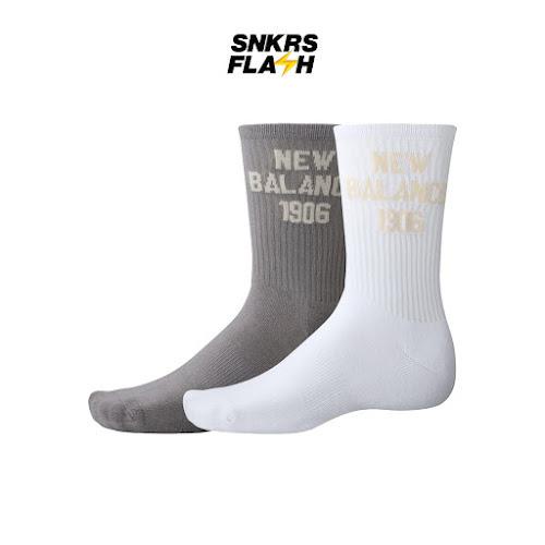 NEW BALANCE Sock 1906 Midcalf 2 Pack White Grey Kaos Kaki - LAS42462AS1