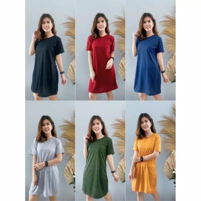 BERKUALITAS GABELLA DRESS BAHAN KAOS NYAMAN HARIAN SEPAHA DASTER TERUSAN WANITA