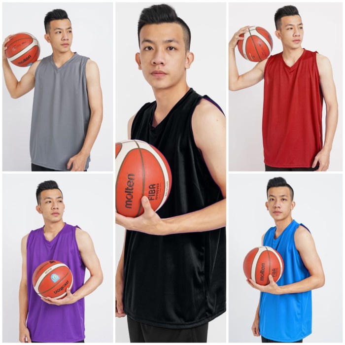 TERBAIK TANK TOP PRIA BAJU OLAHRAGA POLOS JERSEY BASKET BAHAN DRYFIT SERIWARNA