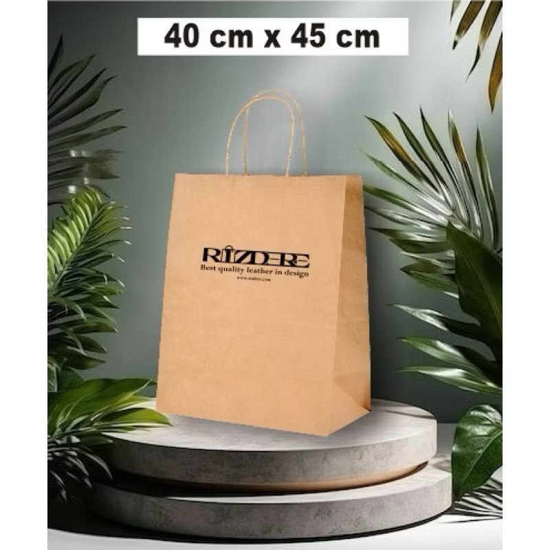 

Paper Bag sablon custom ukuran 40x15x45 (paket 12pcs) |Tas Kertas |Tas Kado |Tas Souvenir |paper bag Hampers