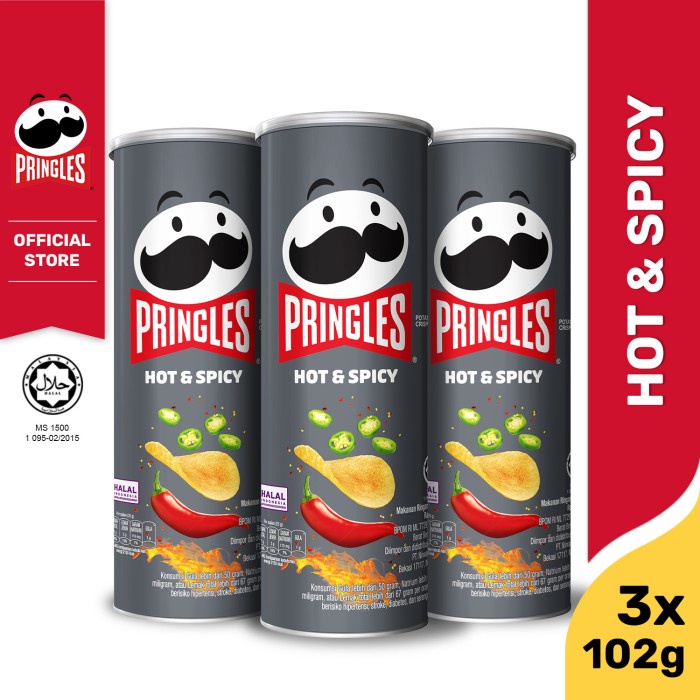 

Wof [Bundle 3Pcs] Pringles Hot Spicy Keripik 102Gr