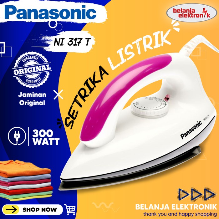 SETRIKA LISTRIK GOSOKAN BAJU PANASONIC NI 317T DRY IRON NI-317T COCOLO