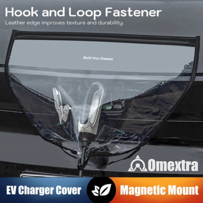 Magnetic EV Charger Cover Omextra Pelindung Charger Mobil Listrik EV