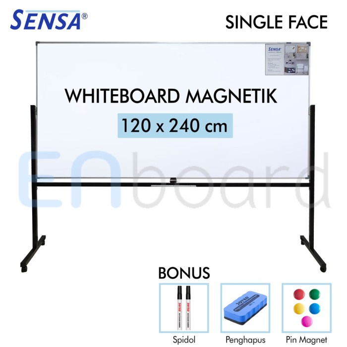 

Papan Tulis Whiteboard / White Board Standing Magnet Single Face Sensa 120 X 240 Cm