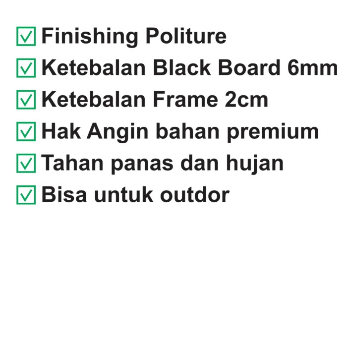 

Papan Tulis Kapur Menu Cafe/ Black Board 2 muka Frame Hitam