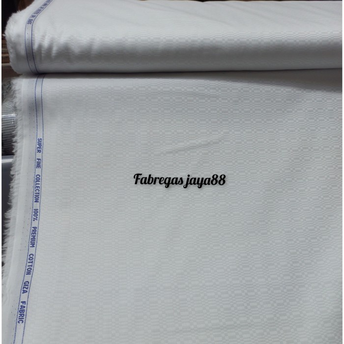 kain katun putih motif premium class by giza cotton soktas monti