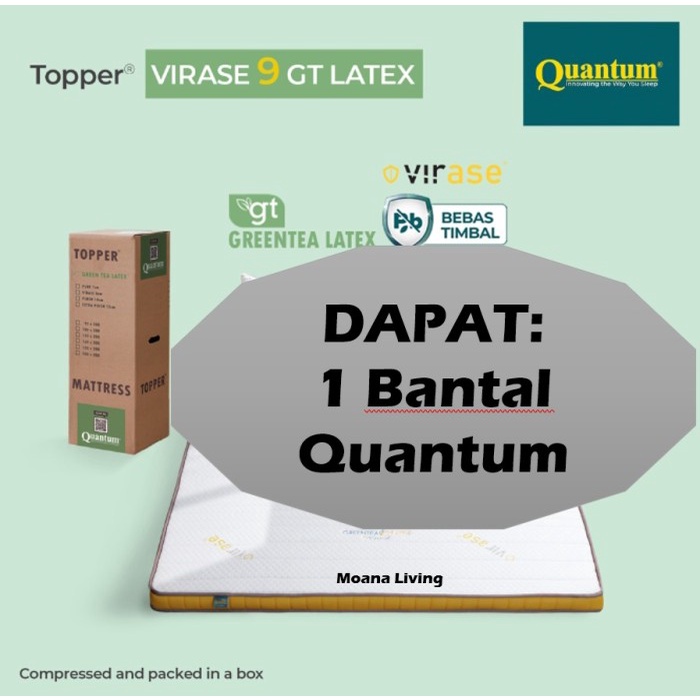 Quantum Topper Latex 9 Cm Virase Greentea Latex 160x200 Cm Mattress