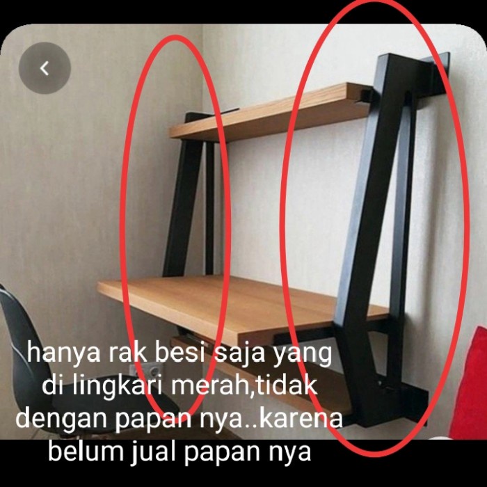 Rak Meja Kerja Rak Besi Meja Laptop Komputer Belajar Tempel Dinding