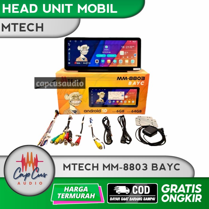 BISA GOSEND HEAD UNIT ANDROID 12,3 INCH MTECH MM-8803 BAYC / HEAD UNIT MOBIL MTECH
