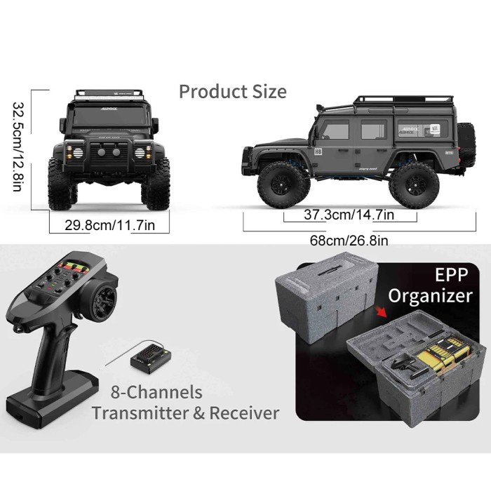 MJX H8H V2 upgrade rc crawler climbing car diff LOCK brushless 80A FOC