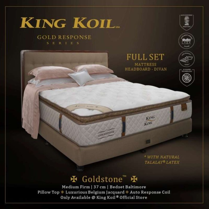 KING KOIL KASUR SPRINGBED GOLDSTONE (FULL SET)