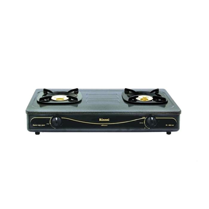 Rinnai Kompor Gas 2 Tungku Ri602Ag - Stainless Steel Warna Hitam